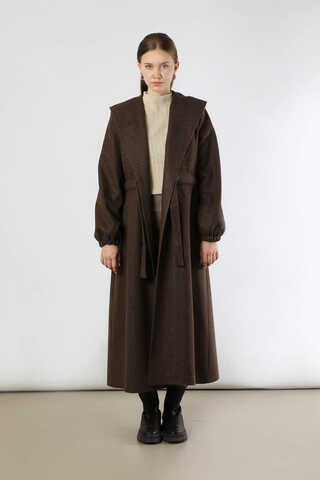 Maria Long Cachet Coat Brown - 1