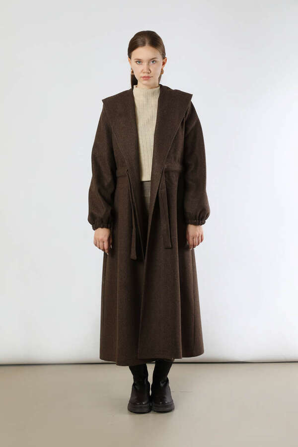 Maria Long Cachet Coat Brown - 1