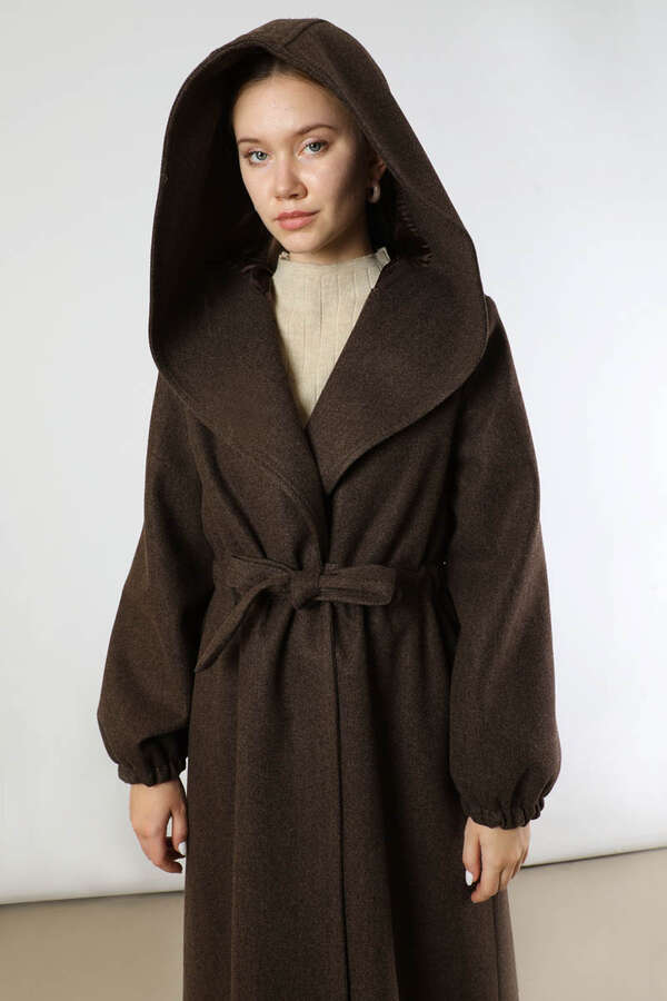 Maria Long Cachet Coat Brown - 2