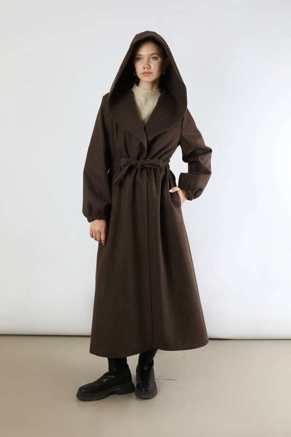 Maria Long Cachet Coat Brown - 3