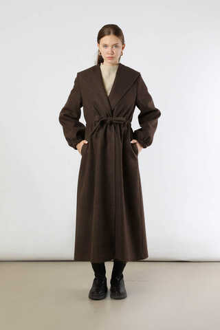 Maria Long Cachet Coat Brown - 4