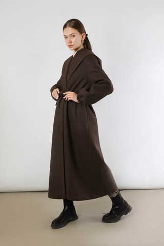 Maria Long Cachet Coat Brown - 5
