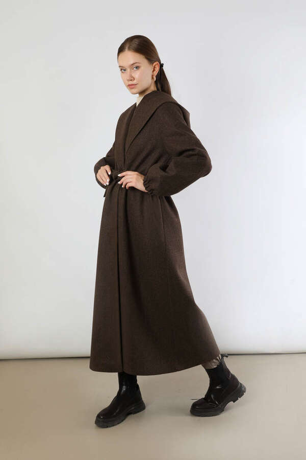 Maria Long Cachet Coat Brown - 5