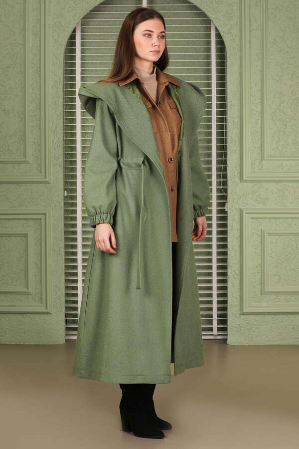 Maria Long Cachet Coat Çağla Green - 3