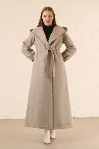 Maria Long Cachet Coat Gravel - 1