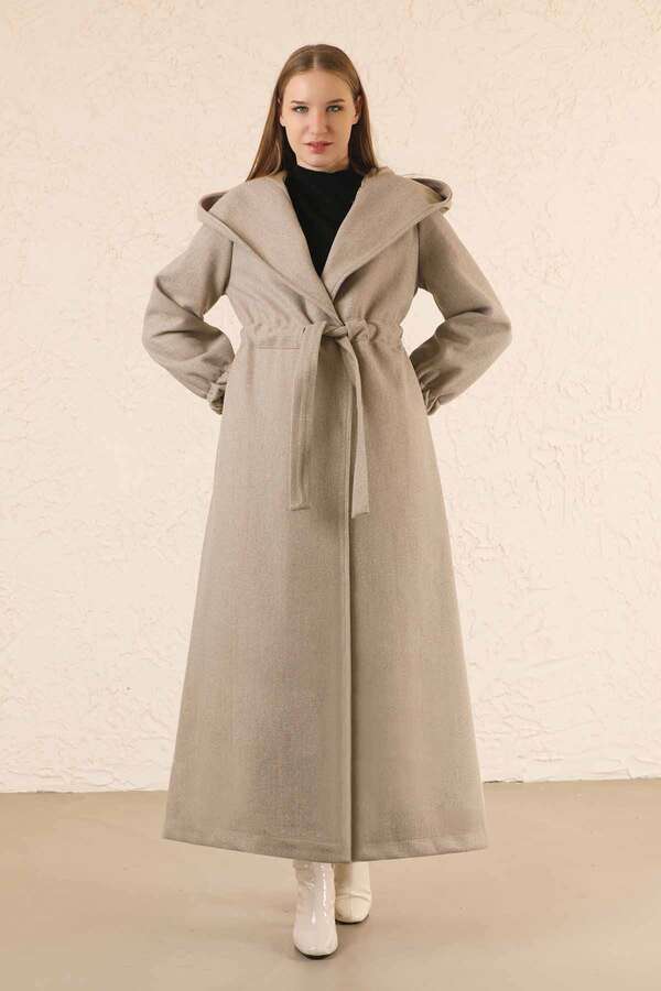 Maria Long Cachet Coat Gravel 