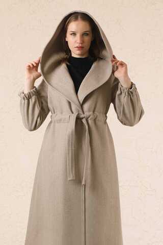 Maria Long Cachet Coat Gravel - 3