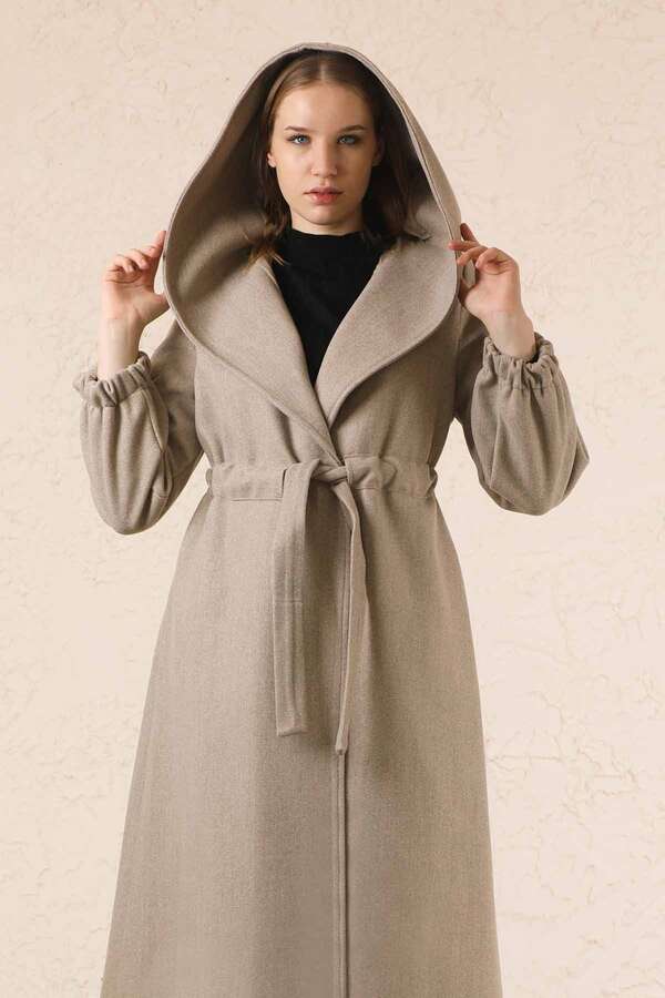 Maria Long Cachet Coat Gravel - 3