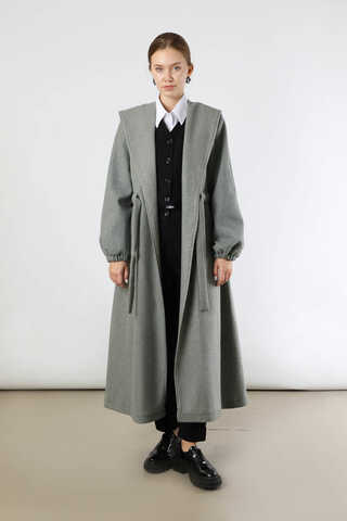 Maria Long Cachet Coat Grey - 1
