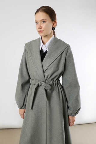 Maria Long Cachet Coat Grey - 2