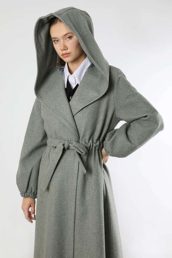 Maria Long Cachet Coat Grey - 4