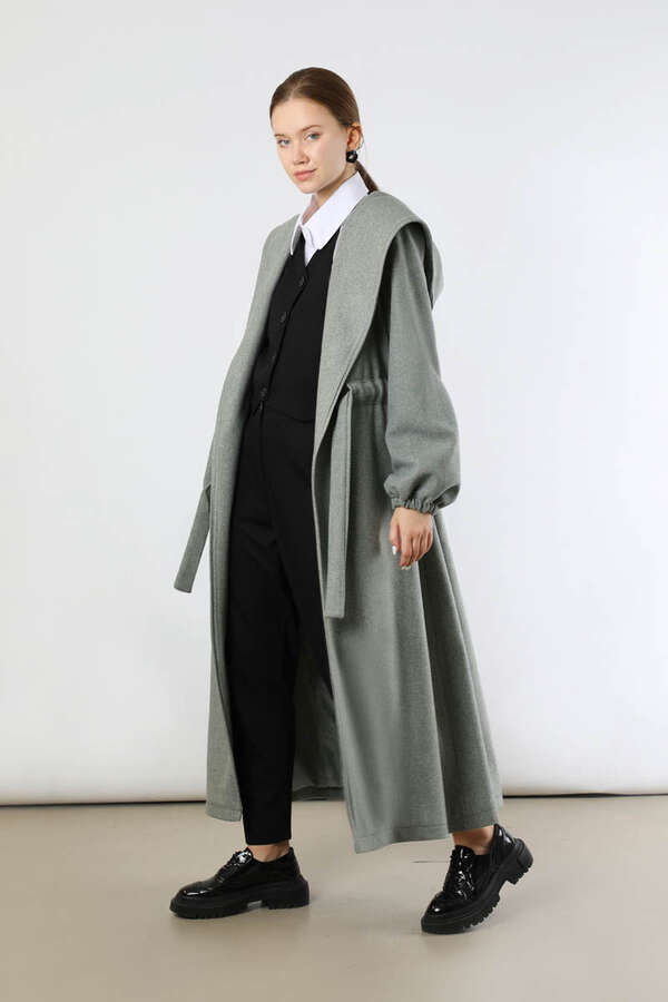 Maria Long Cachet Coat Grey - 5