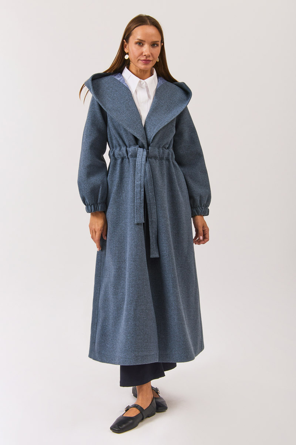 Maria Long Cachet Coat İndigo 