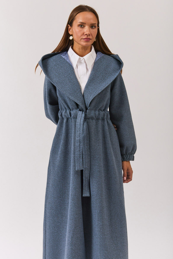 Maria Long Cachet Coat İndigo - 2