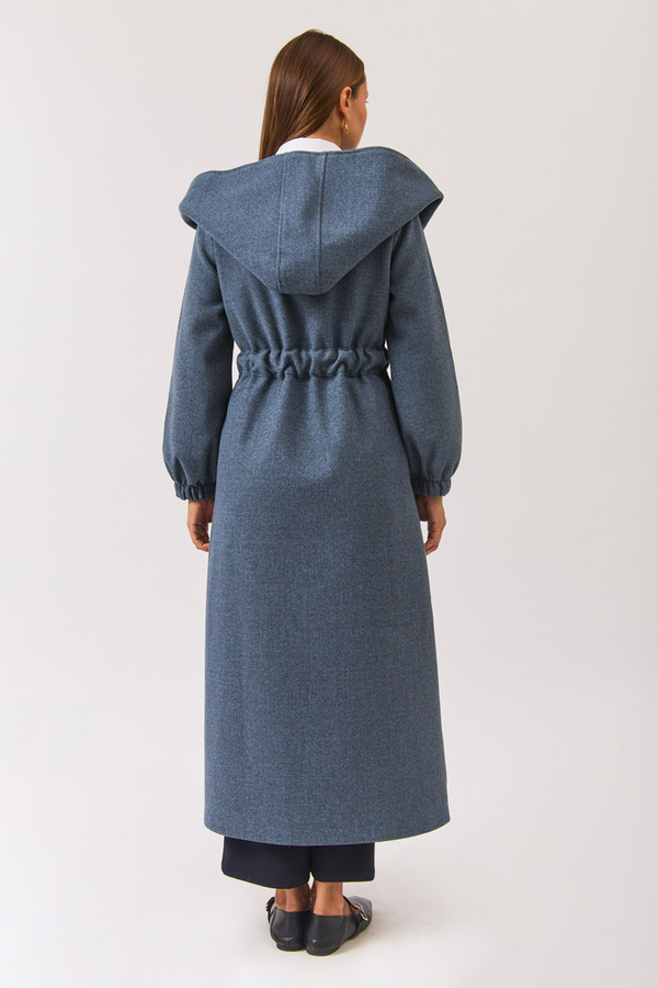 Maria Long Cachet Coat İndigo - 5