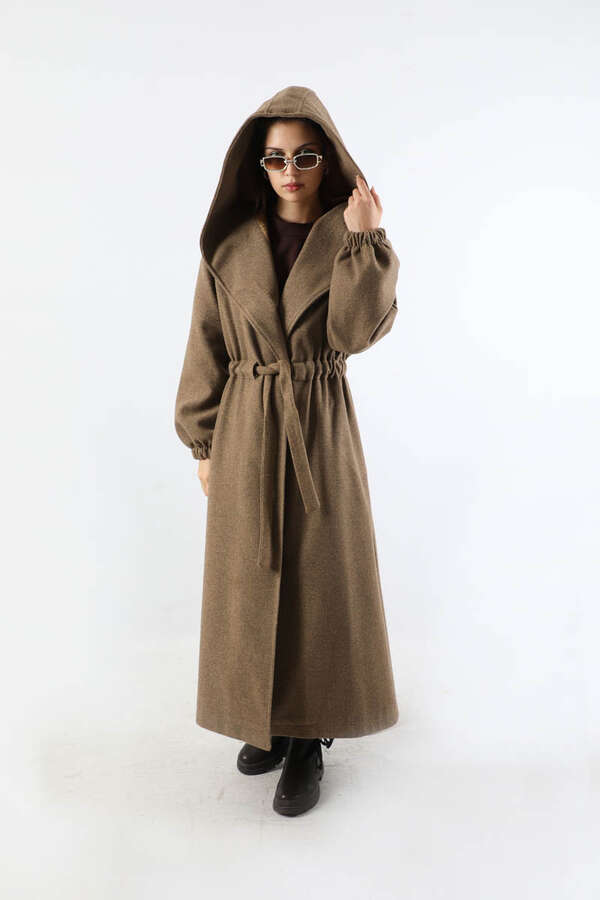 Maria Long Cachet Coat Tan - 3