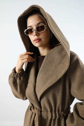 Maria Long Cachet Coat Tan - 4