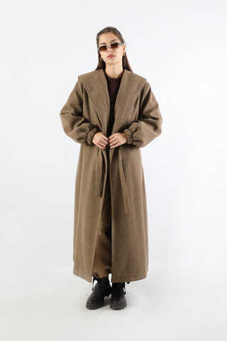 Maria Long Cachet Coat Tan - 5