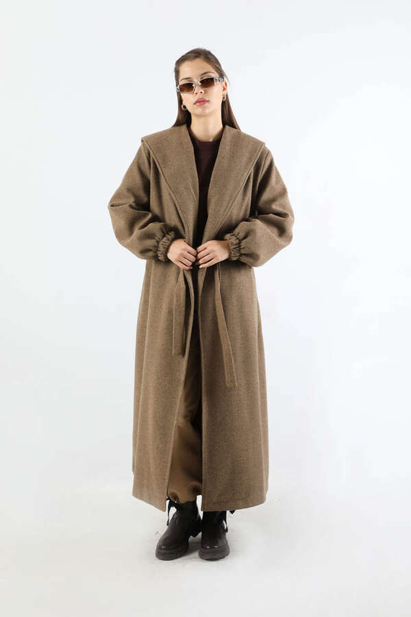 Maria Long Cachet Coat Tan - 5