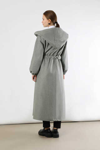 Maria Uzun Kaşe Kaban Gri - 6