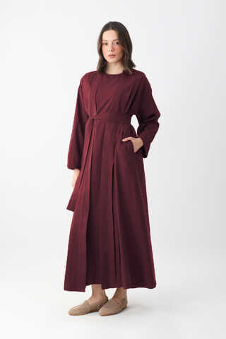 Mayda Abaya Takım Bordo - 8