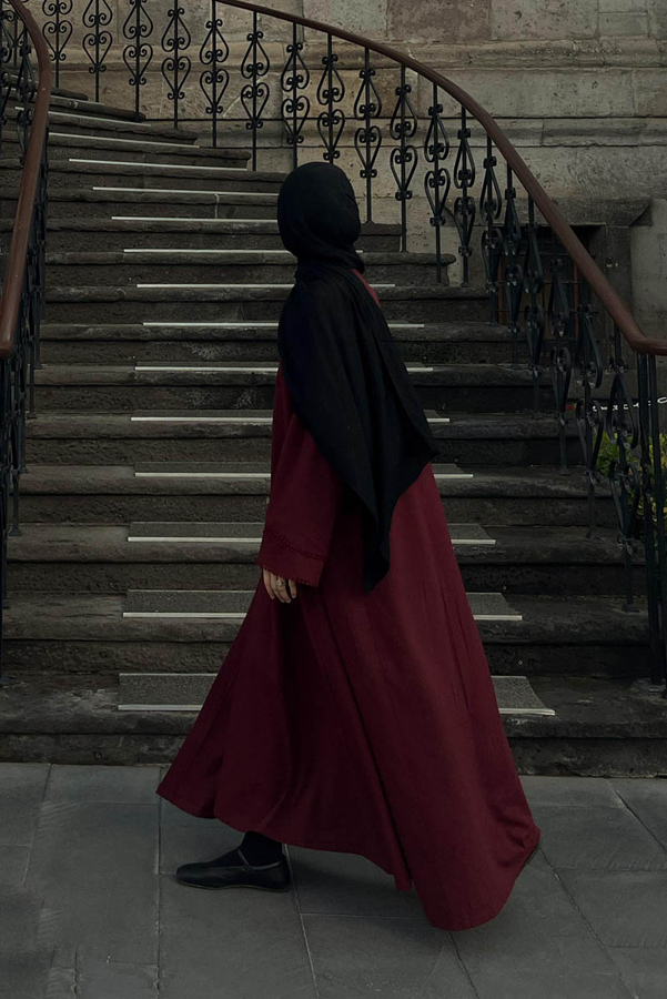 Mayda Abaya Takım Bordo - 6