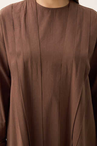 Mayda Abaya Takım Kahverengi - 5