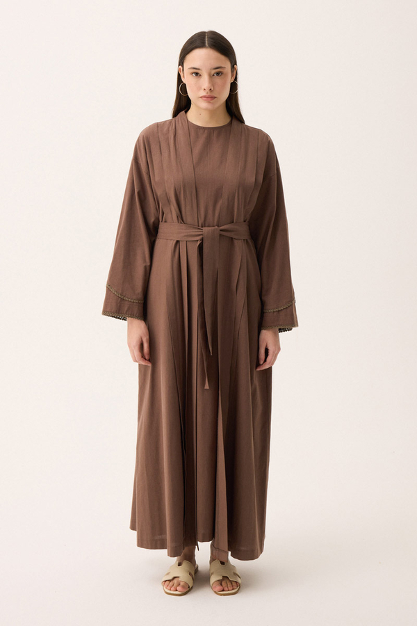 Mayda Abaya Takım Kahverengi - 7