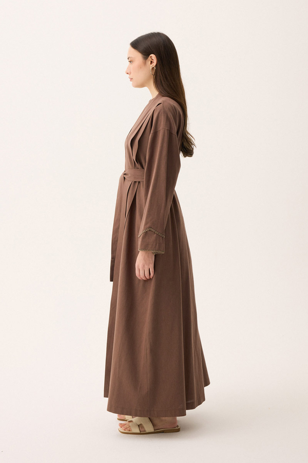 Mayda Abaya Takım Kahverengi - 4