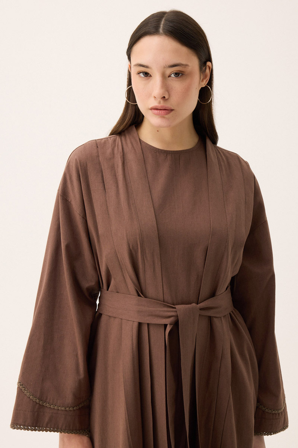 Mayda Abaya Takım Kahverengi - 2