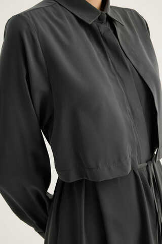 Medina Silk Dress Anthracite - 5