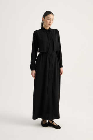 Medina Silk Dress Black  - 4