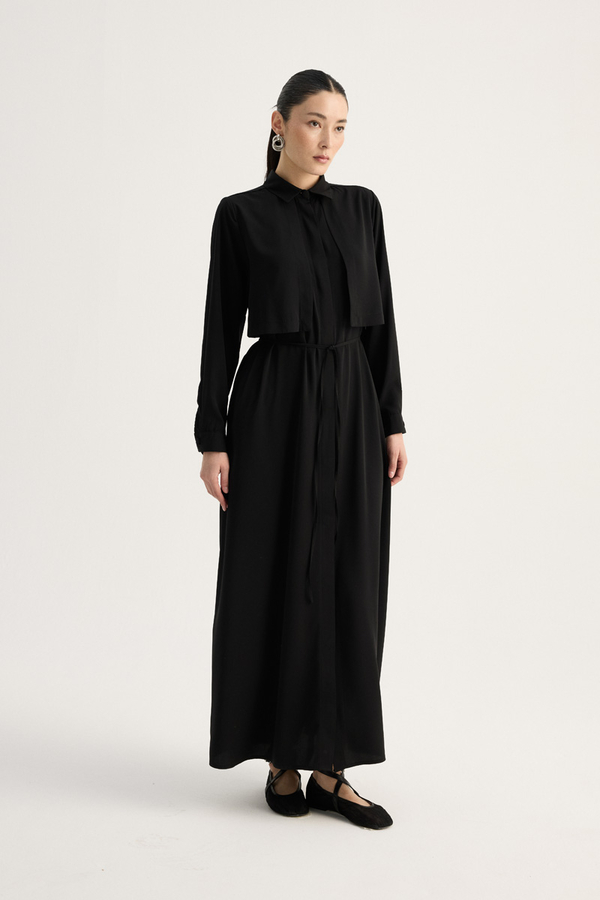 Medina Silk Dress Black  - 4