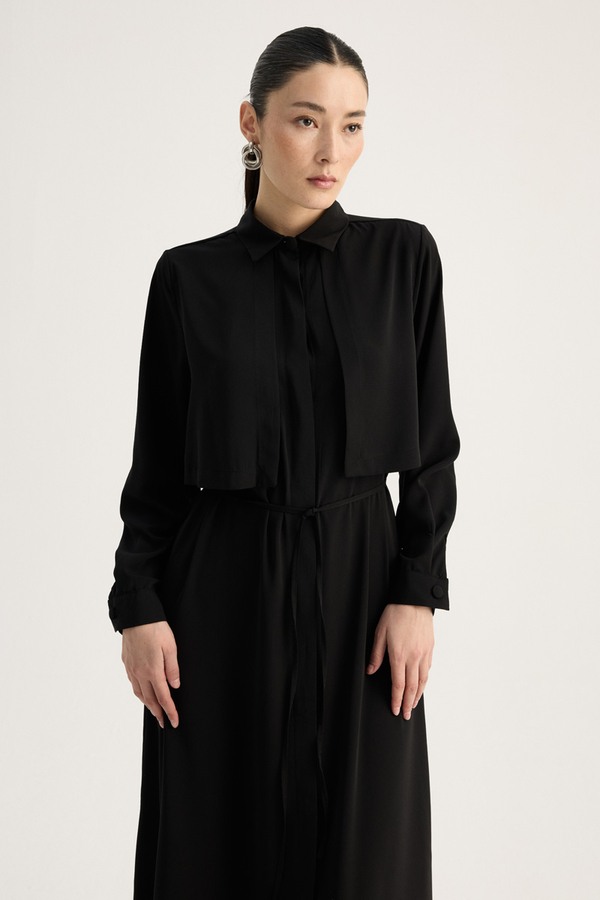 Medina Silk Dress Black  - 2