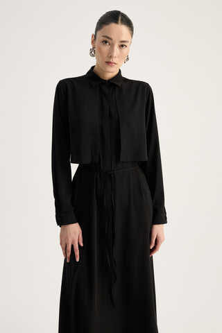 Medina Silk Dress Black  - 5