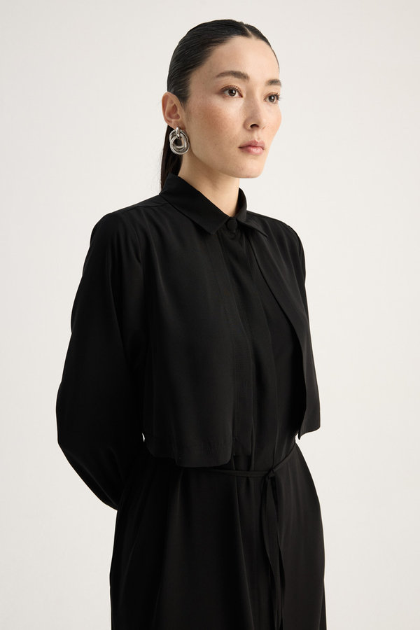 Medina Silk Dress Black  - 3