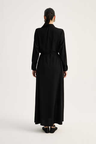Medina Silk Dress Black  - 9