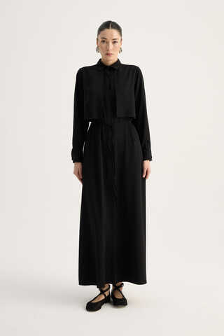 Medina Silk Dress Black - 1