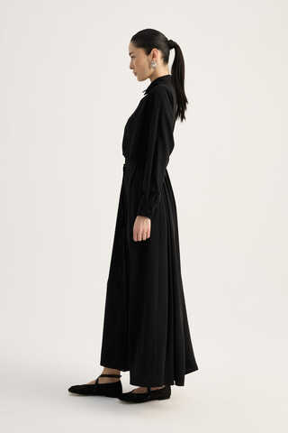 Medina Silk Dress Black - 6