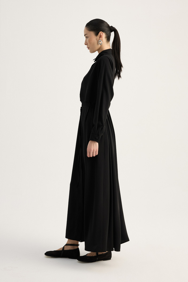 Medina Silk Dress Black - 6