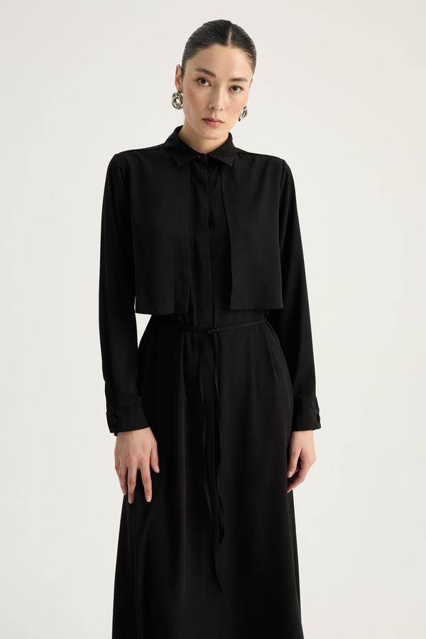 Medina Silk Dress Black - 5