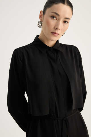 Medina Silk Dress Black - 8