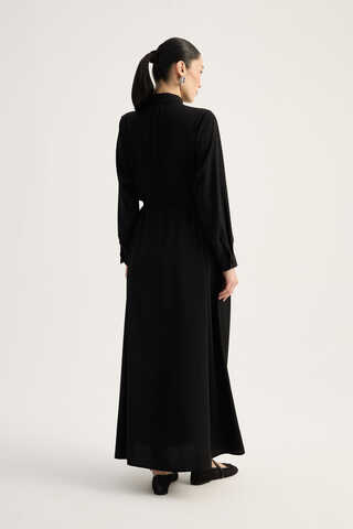 Medina Silk Dress Black - 10
