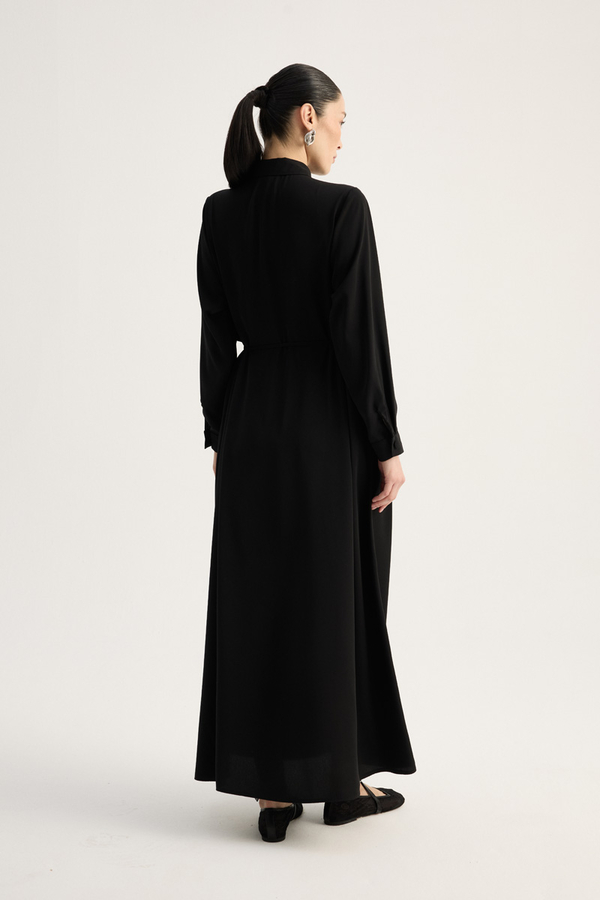 Medina Silk Dress Black - 10