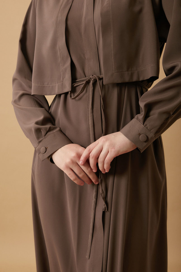 Medina Silk Dress Brown - 5