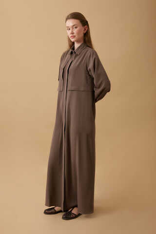 Medina Silk Dress Brown - 3