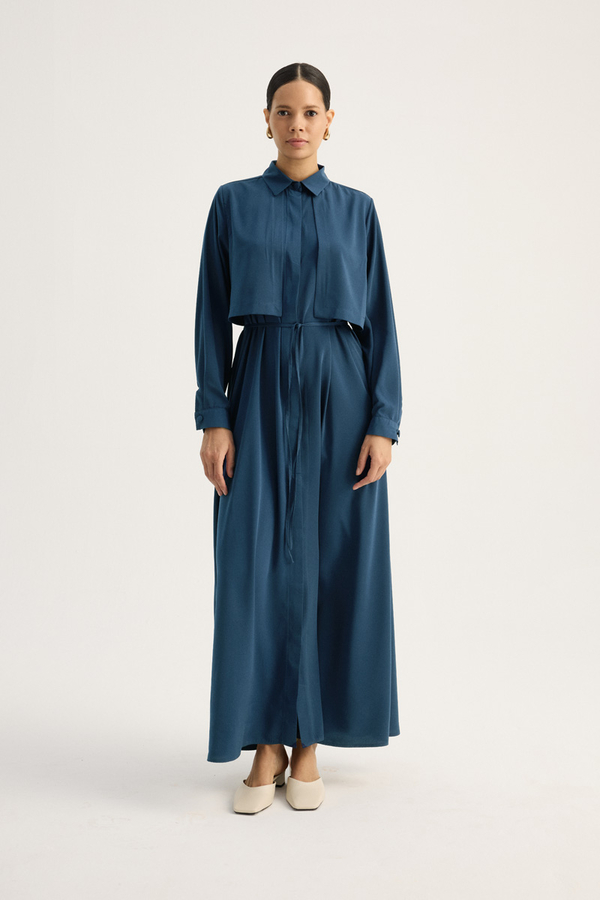 Medina Silk Dress Indigo - 6