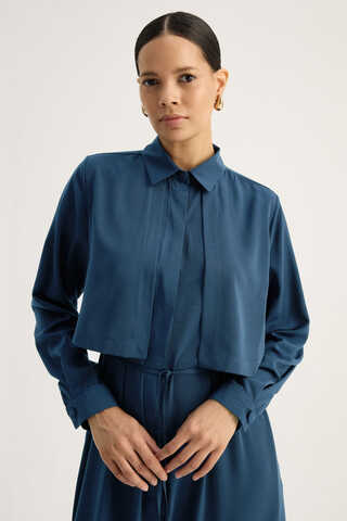 Medina Silk Dress Indigo - 4