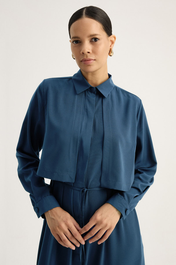 Medina Silk Dress Indigo - 4