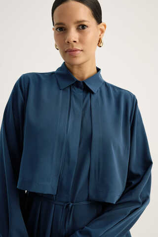 Medina Silk Dress Indigo - 7